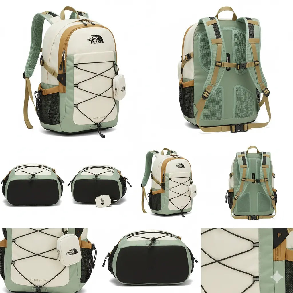 Mochila The North Face Borealis Beige y Verde | Backpack Unisex 28L - Bagora